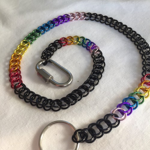 Rainbow Gay Pride Aluminium Wallet Chain Etsy