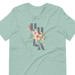 Hula and Foral T-shirt (unisex fit)