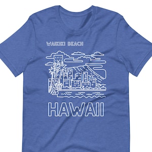 Waikiki Beach T-shirt (unisex fit), Honolulu Shirt, Hawaii Tee, Diamond Head, Oahu Art