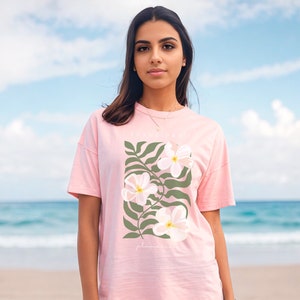 Frangipani & Vines T-shirt (unisex fit), Plumeria Shirt