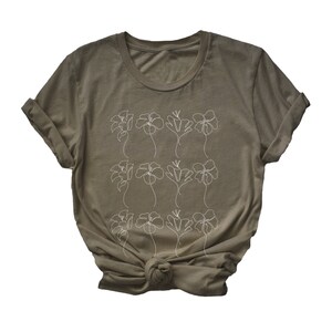 Hibiscus Doodles Line Art T-shirt (unisex fit), Hibiscus T-Shirt, Summer Clothing, Summer graphic tee
