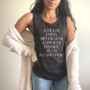 Alii Wahine Royalty Ladies’ Muscle Tank Top (v2), Hawaii Kingdom, Kingdom of Hawaii, Hawaiian Queens, Hawaiian Princesses, Hawaiian Aliʻi