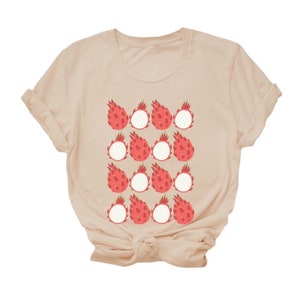 Checkered Dragon Fruit T-shirt (unisex fit), Pitaya Shirt, Pitahaya Shirt, Dragon Fruit Lover, Dragon Fruit Gifts, Fruit Lover Shirt