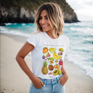 Tropical Fruit Sketches T-shirt (unisex fit), Exotic Fruit Graphic Tee