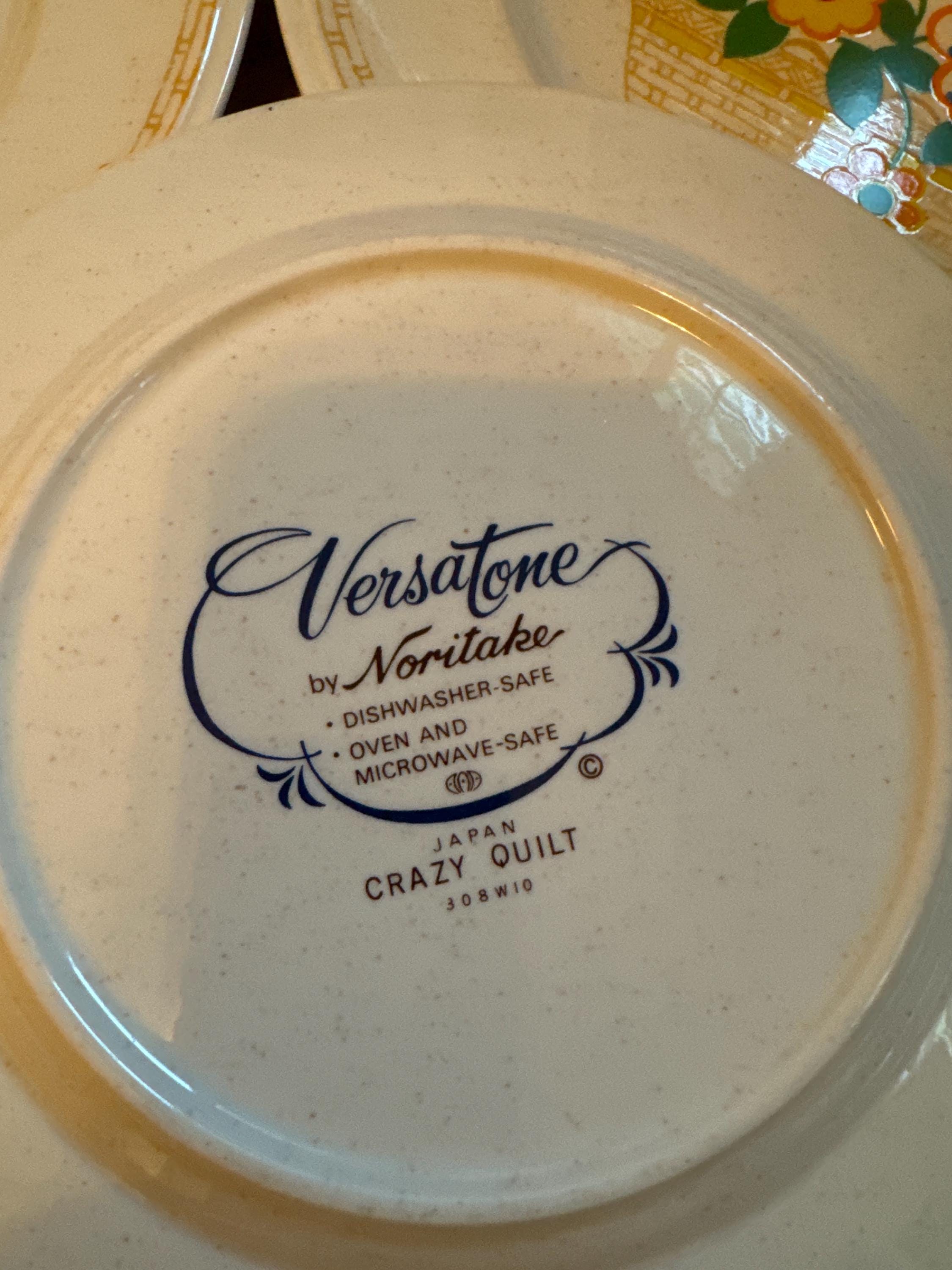 Versatone by Noritake Crazy Quilt Pattern Plates - Etsy