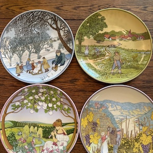 Heinrich Villeroy & Boch Germany set of 4 plates of the Seasons