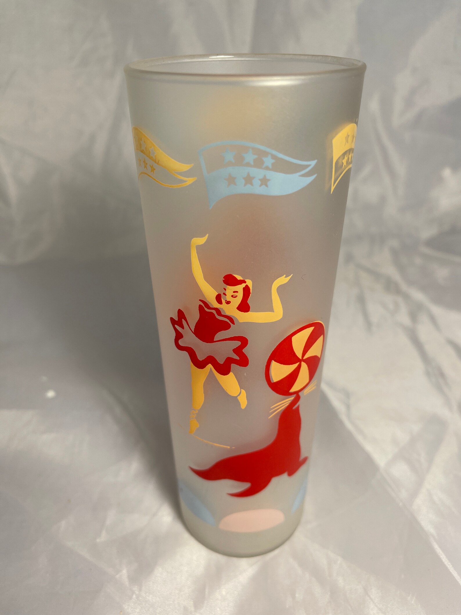 vintage circus drinking glasses