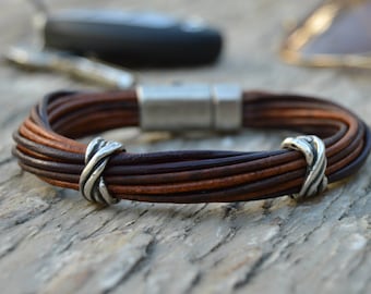 Joyeria viking para hombres, joyas urbanas, pulsera de cuero, pulsera vikinga hombres, pulsera de compromiso, regalo para el novio