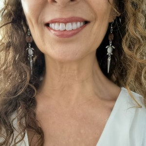 Boucles d'oreilles tortue de mer pendantes, bijoux d'inspiration océanique, bijoux bohème pour femmes, bijoux Ibiza, à pointes image 7