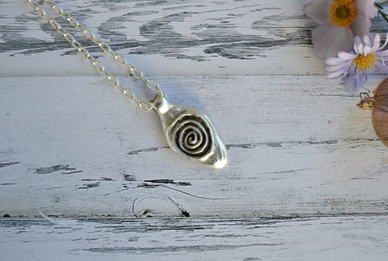 Celtic spiral necklace, chain necklace with pendant, ethnic rustic necklace, irish gift, Spanish handmade jewelry, gift under 50 for her image 4