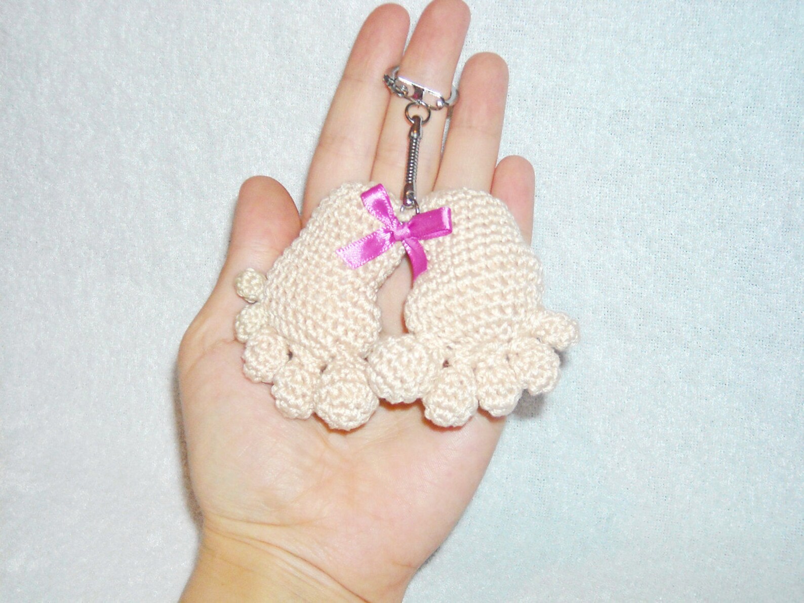 Crochet Baby Feet Keychain Beige Amigurumi Baby Feet Charm Etsy
