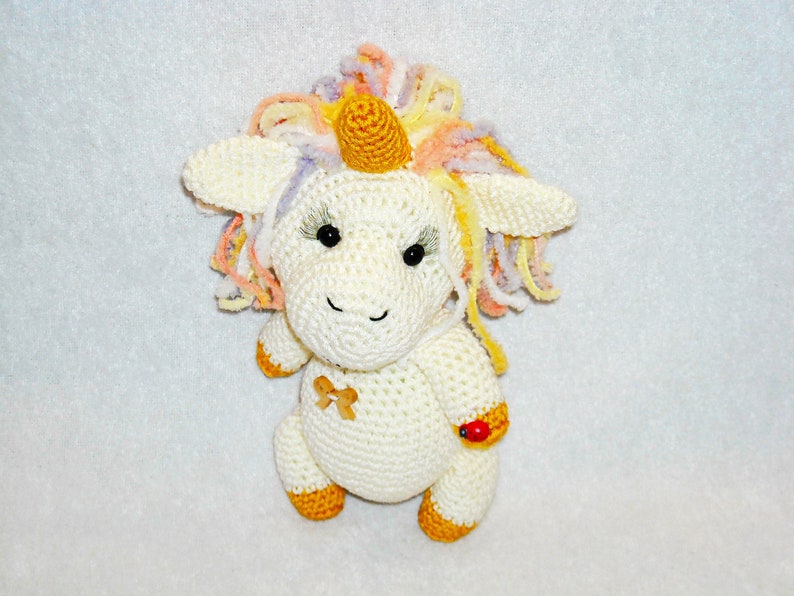 Unicorn crochet toy Plush soft baby toy Unicorn baby shower Unique rainbow baby congratulations gender reveal present Unicorn photo props image 1