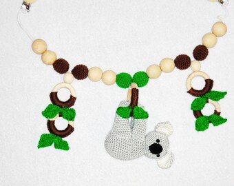 Chain for stroller personalized koala crochet baby mobile hanging toys pram garland car seat chain toy baby shower gift montessori mobile