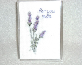 made in ukraine Lavender cross stitch magnet gift mother day mini cross stitch handmade magnet cross stitch words personalized gift grandma