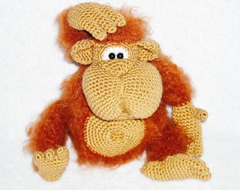 crochet monkey amigurumi stuffed monkey soft toy monkey plush  animal toy orangutan crochet gift idea