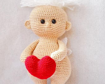 Gift Gift angel amigurumi  baby shower gift stuffed crocheted angel Knitted angel Soft toy angel plush angel crocheted angel doll