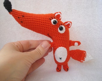 gift amigurumi fox crochet stuffed fox little fox plush  Animal fox gift idea woodland  toy first birthday gift