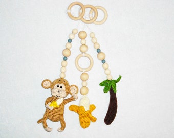 Baby gym personalized toys hanging crochet  montessori mobile stroller toys for educational natural wooden toys  activity gym