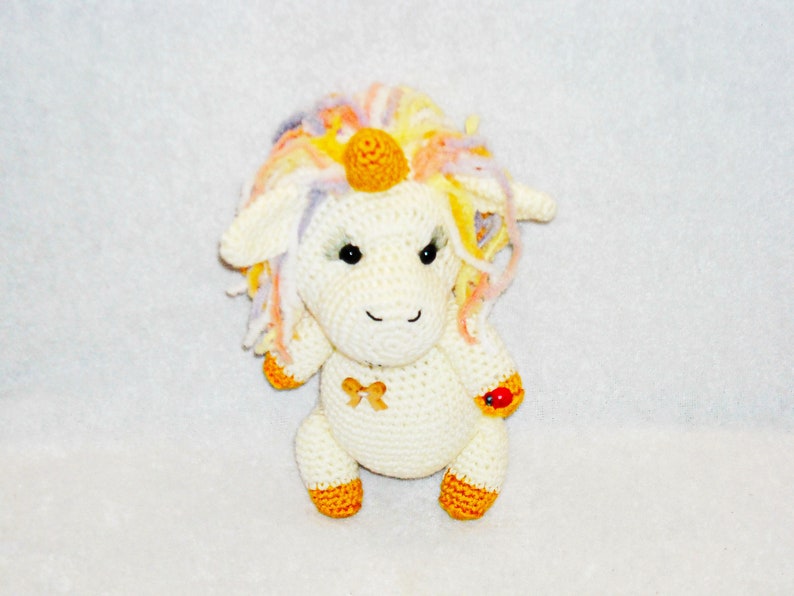 Unicorn crochet toy Plush soft baby toy Unicorn baby shower Unique rainbow baby congratulations gender reveal present Unicorn photo props image 4
