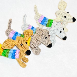 Häkeln Amigurumi dexter Geschenk Dackel Stofftier Hund weiner Hundespielzeug Amigurumi Schlüsselanhänger Baby Shower Geschenk Vatertagsgeschenk