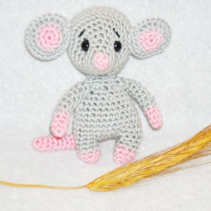 crochet personalized gift mouse tiny amigurumi  rat mice stuffed animal  gift  birthday present pocket toy
