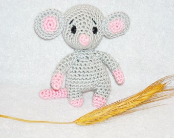 crochet personalized gift mouse tiny amigurumi  rat mice stuffed animal  gift  birthday present pocket toy