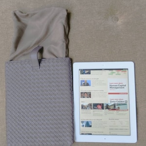 Gray/Grey /LEATHER/ intrecciato/ IPAD cover, for all ipads1-4/even the air/
