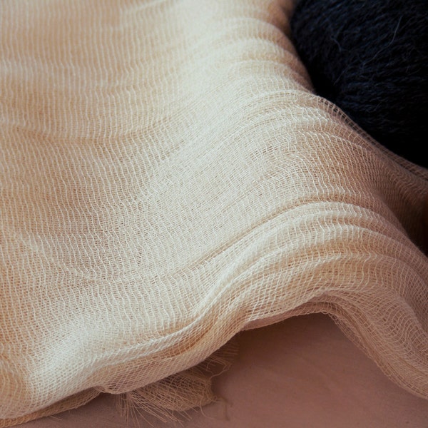 Organic Cotton Gauze Fabric - Cheesecloth Fabric - Sheer Scrim Fabric - 235cm (92") wide-GOTS CERTIFIED