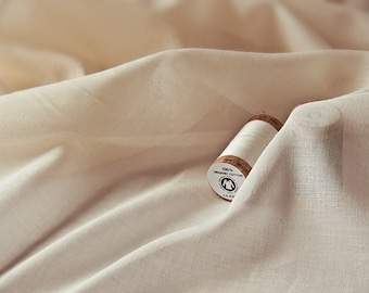 Organic Cotton Voile Fabric – Undyed, Unbleached, 122'' Wide GOTS certified