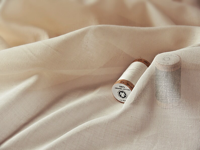 Organic Cotton Voile Fabric 310 cm Undyed /& Unbleached Sheer Fabric Soft Cotton Voile GOTS certification wide 122/'/'