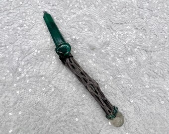 Heart Healing Wand, Aventurine Vogel, Citrine, Malachite, Emerald, Higher Consciousness, Spiritual Evolution