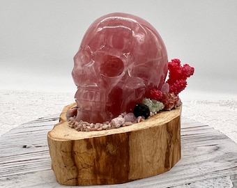 Palo Santo, Rose Quartz Skull, Pink Tourmaline, Kunzite, Green Apophyllite, Chrysoprase, Spessartine Garnet Shamanic Healing