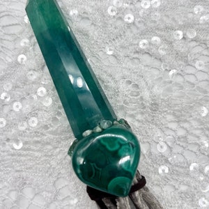 Baguette de guérison cardiaque, aventurine vogel, citrine, malachite, émeraude, conscience supérieure, évolution spirituelle image 4