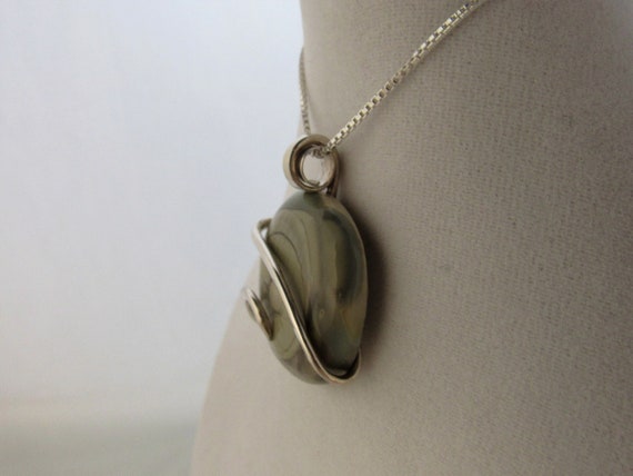 Imperial Jasper Stone Pendant Hand Wrapped in Silver by Isabella Roth