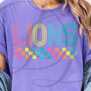 Lions NEON Checkered Digital Download