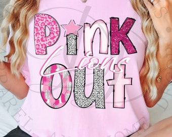 PINK OUT Lions Mascot - Digital Download - PNG