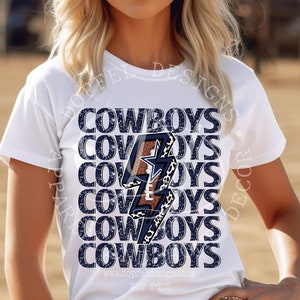 Cowboys Football Repeat Lightning Bolt Digital Download