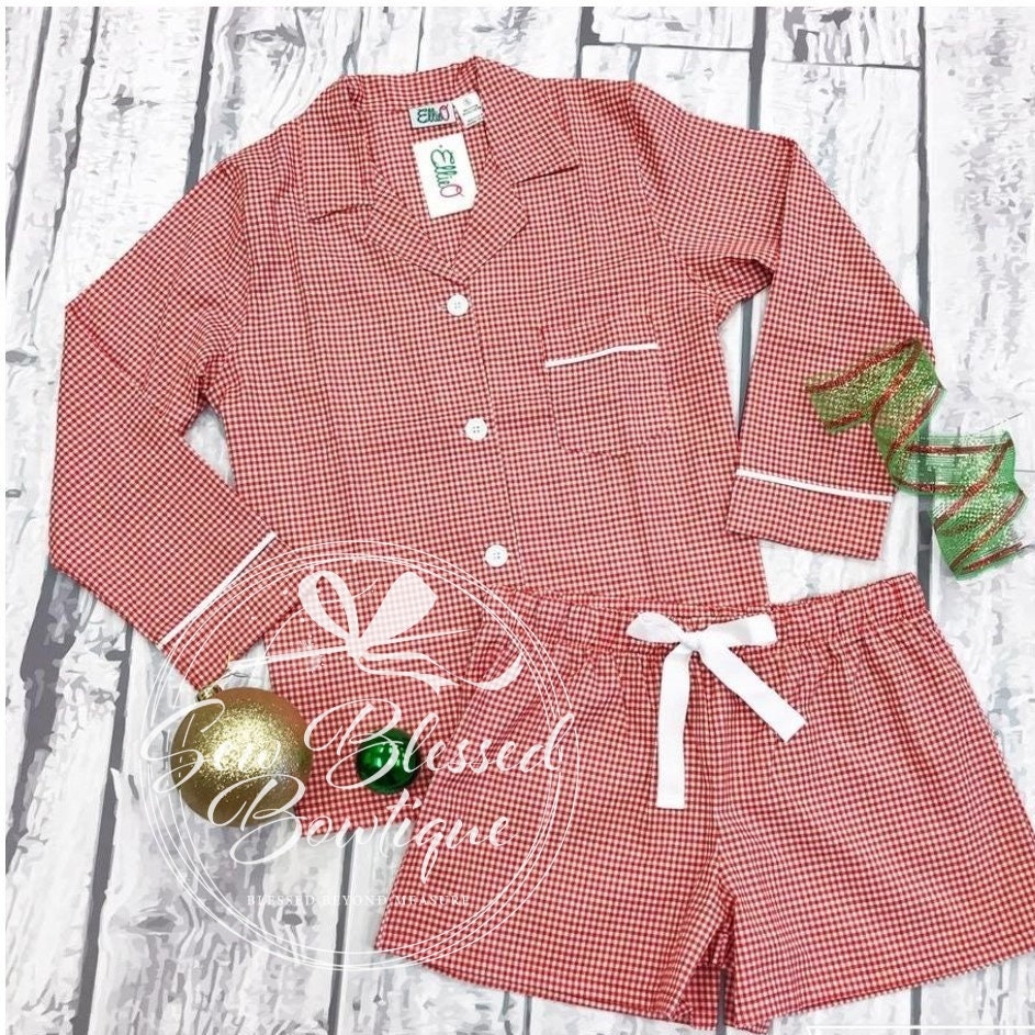 Red gingham pyjamas hotsell