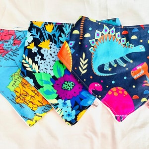 Vibrant Printed Baby Toddler Fabric Bandana Bibs