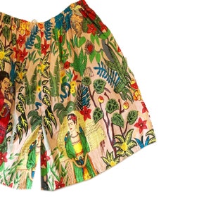 Frida Kahlo Print Cotton Basic Shorts image 3