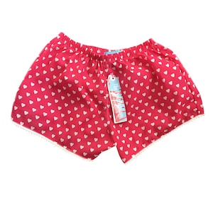 Hot Pink Love Herz Print Basic Shorts