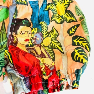 Frida Kahlo Frilled Leg Baby and Toddler Nappy Cover Bloomer Shorts image 2