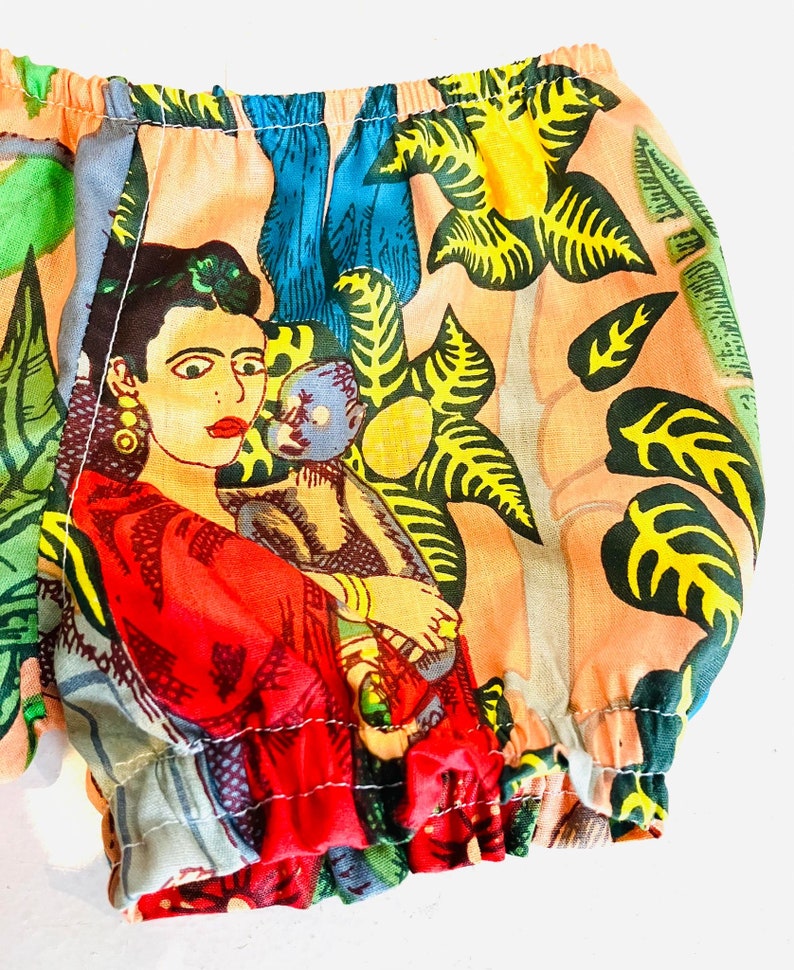 Frida Kahlo Frilled Leg Baby and Toddler Nappy Cover Bloomer Shorts image 2