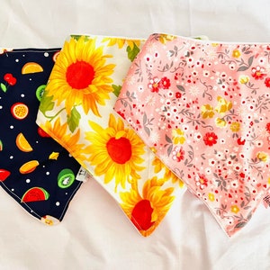 Bright Printed Baby Toddler Fabric Bandana Bibs