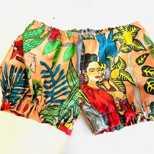 Frida Kahlo Frilled Leg Baby and Toddler Nappy Cover Bloomer Shorts image 1