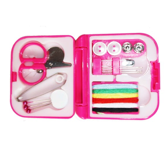 Pink Compact Travel Sewing Kit 