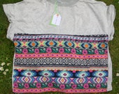 SALE! Grey Marl jersey and Aztec Print dropped T-shirt