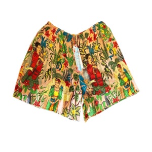 Frida Kahlo Print Cotton Basic Shorts image 1