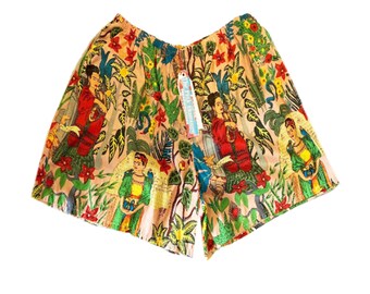 Frida Kahlo Print Cotton Basic Shorts