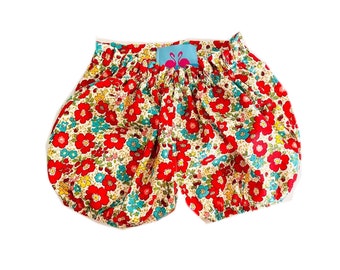 Frilled Waistband Floral Baby and Toddler Nappy Cover Bloomer Shorts
